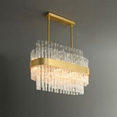 Besa 6302-8C Desenli Kristal Taşlı 8 Kollu Lüks Salon Avizesi – Büyük Boy Işıltılı Aydınlatma