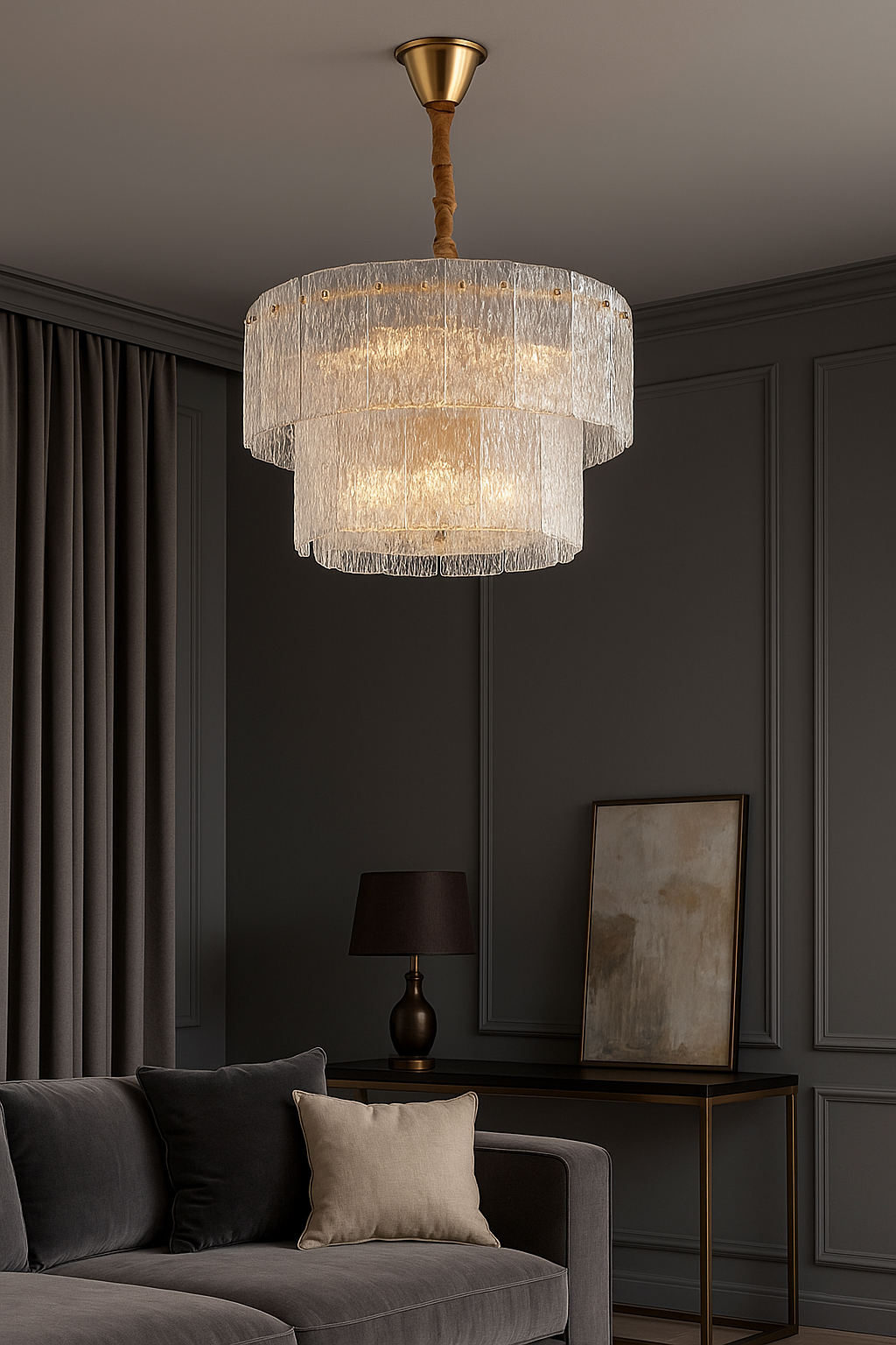 Lama kristal sarkıt avize 60 cm çapında6315-6D