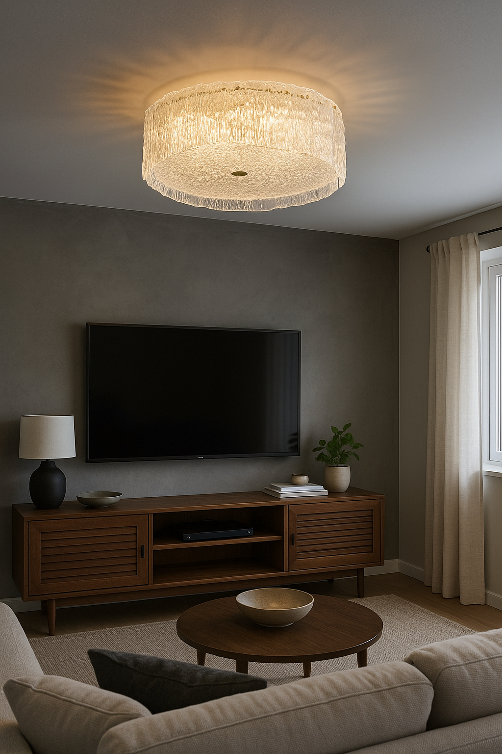 Lama kristal plafonyer 60cm çapında 6315-6X