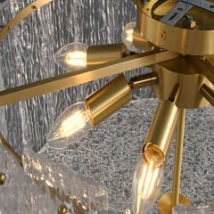 Besa 6315-6X Asimetrik Moleküler 6’lı Avize – Eskitme Pirinç Tasarım Modern Sputnik Aydınlatma