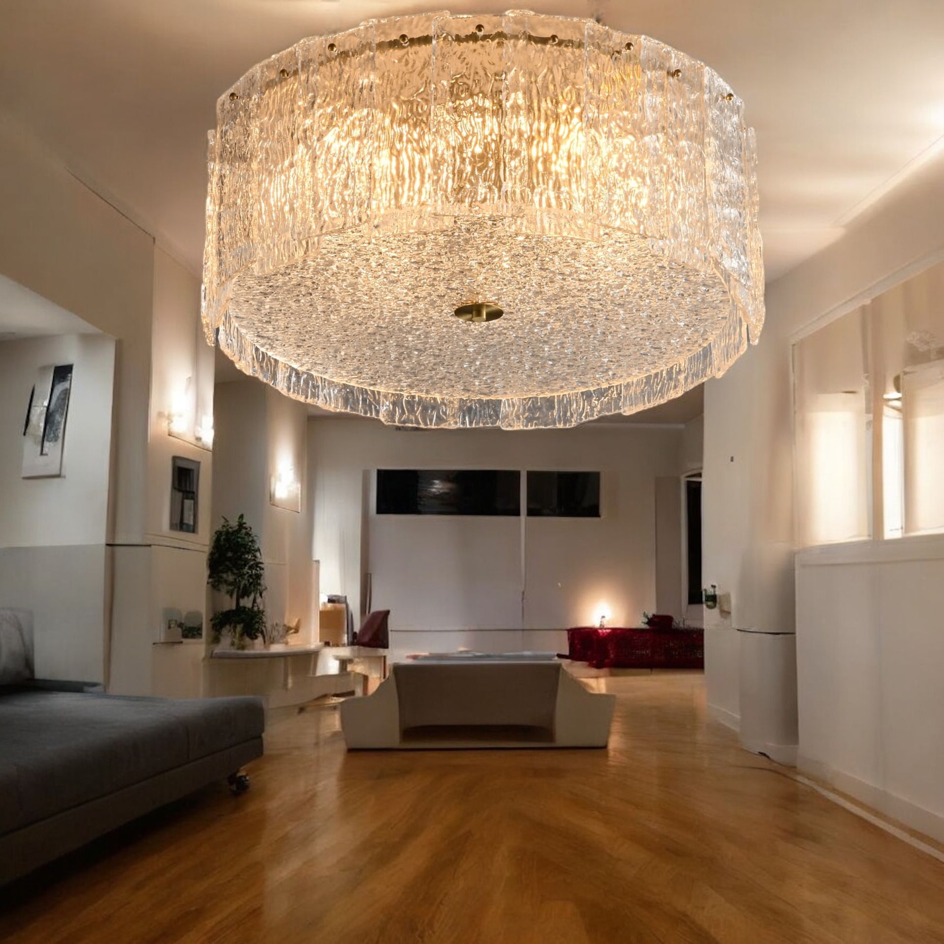 Lama kristal plafonyer 60cm çapında 6315-6X