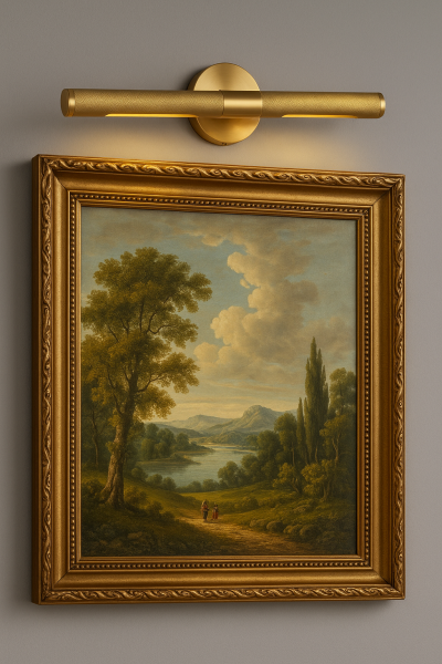 Besa 3201 Gerçek Pirinç Tablo Apliği – Klasik Gold Ayna ve Resim Aydınlatması (46cm)