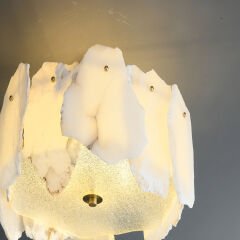 Besa 3243 Doğal Alabaster Mermer Plafonyer Avize – Lüks Taş Tasarım Tavan Armatürü