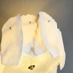 Besa 3243 Doğal Alabaster Mermer Plafonyer Avize – Lüks Taş Tasarım Tavan Armatürü