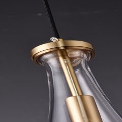 Besa 3256 Damla Cam Modern Tekli Sarkıt Avize – Mutfak, Yemek Masası ve Yatak Odası Aydınlatması