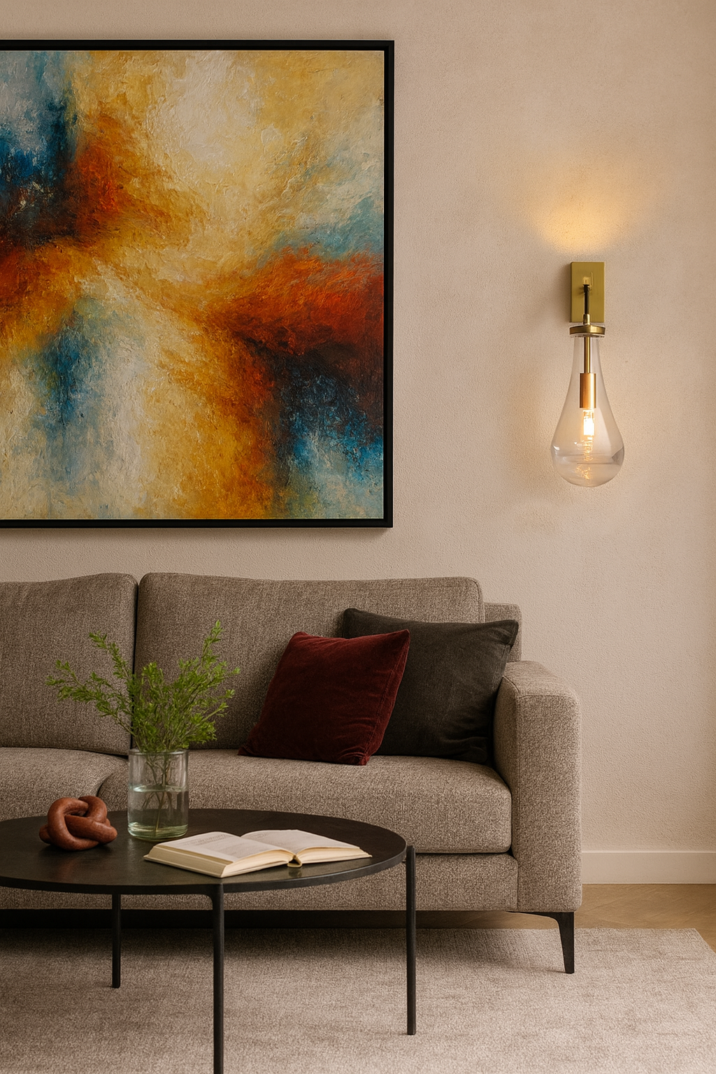 Damla Cam Duvar Apliği -3257