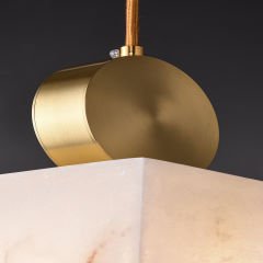 Kare Alabaster Mermer Pirinç Tekli Sarkıt 3260-F