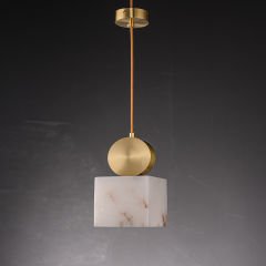 Kare Alabaster Mermer Pirinç Tekli Sarkıt 3260-F