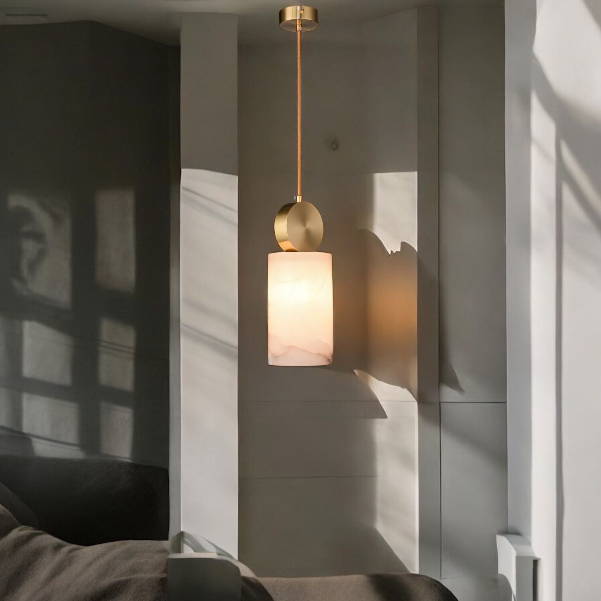 Alabaster Mermer Silindir Tekli Sarkıt 3260-Y