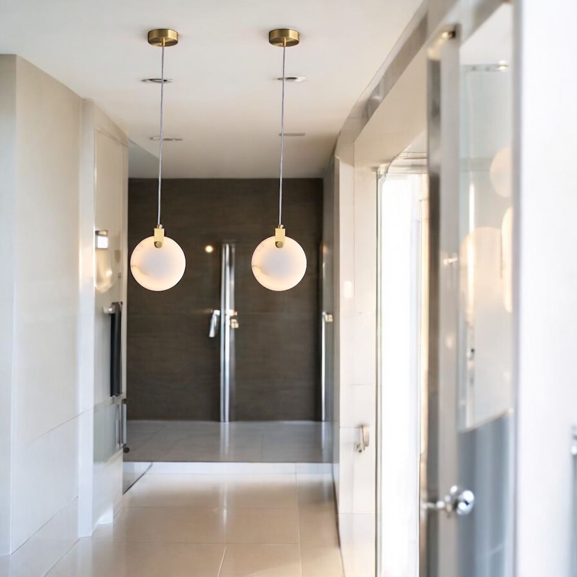 Alabaster Mermer Tekerlek Sarkıt Tekli-3276
