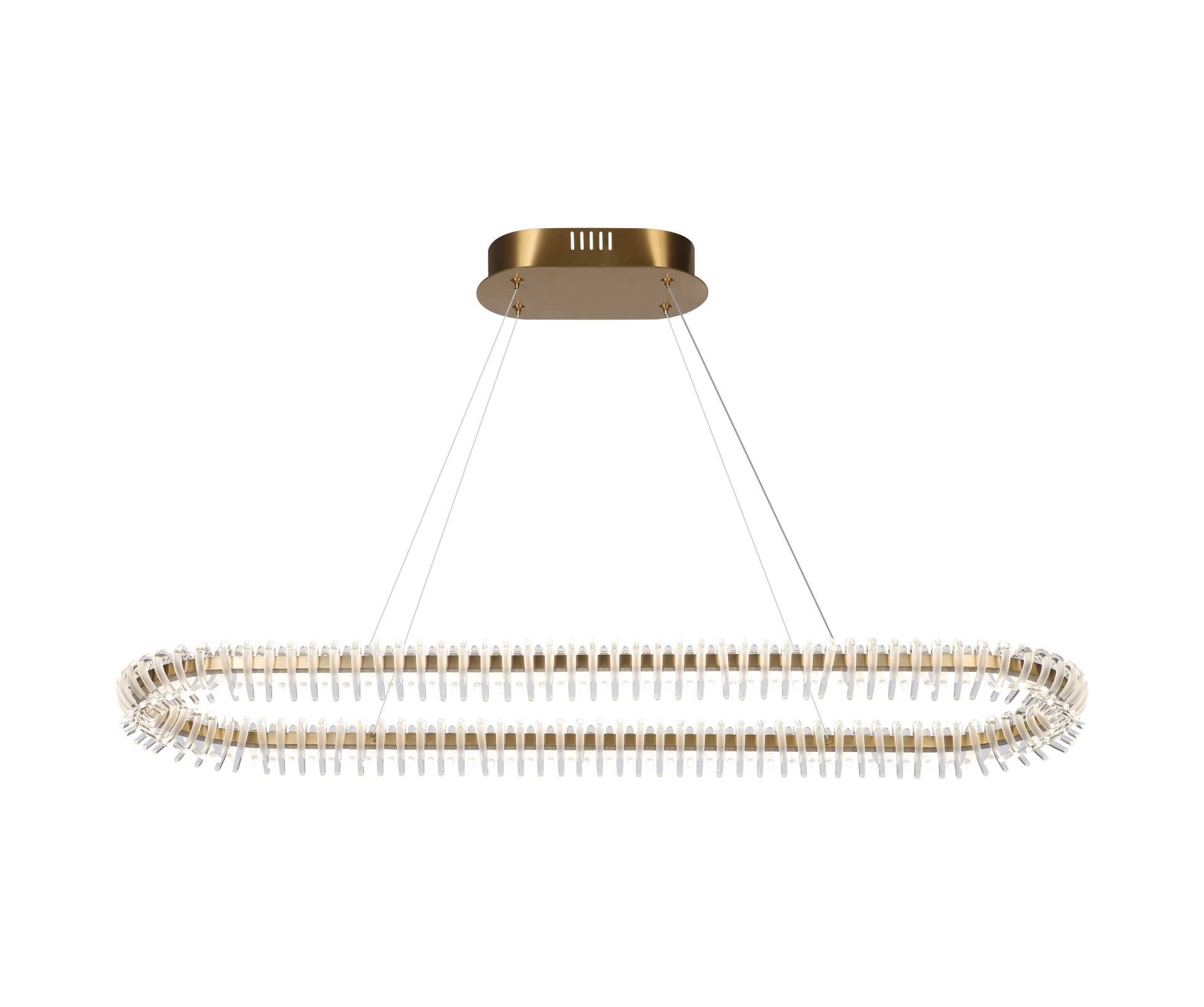 Elips Lineer Sarkıt Avize – Akıcı Elips Formuyla Yemek Masaları İçin Modern ve Fonksiyonel Aydınlatma