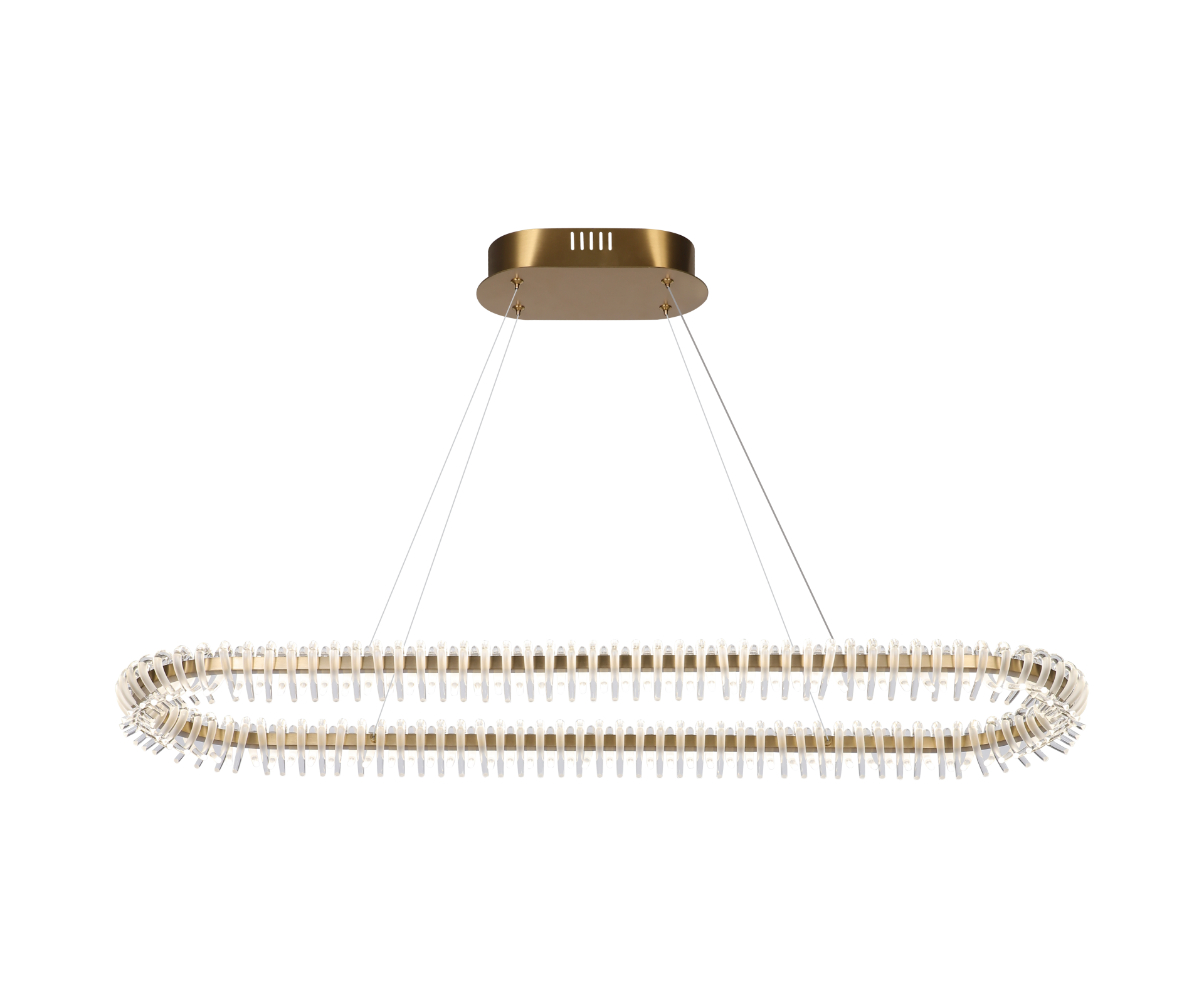 Elips Lineer Sarkıt Avize – Akıcı Elips Formuyla Yemek Masaları İçin Modern ve Fonksiyonel Aydınlatma