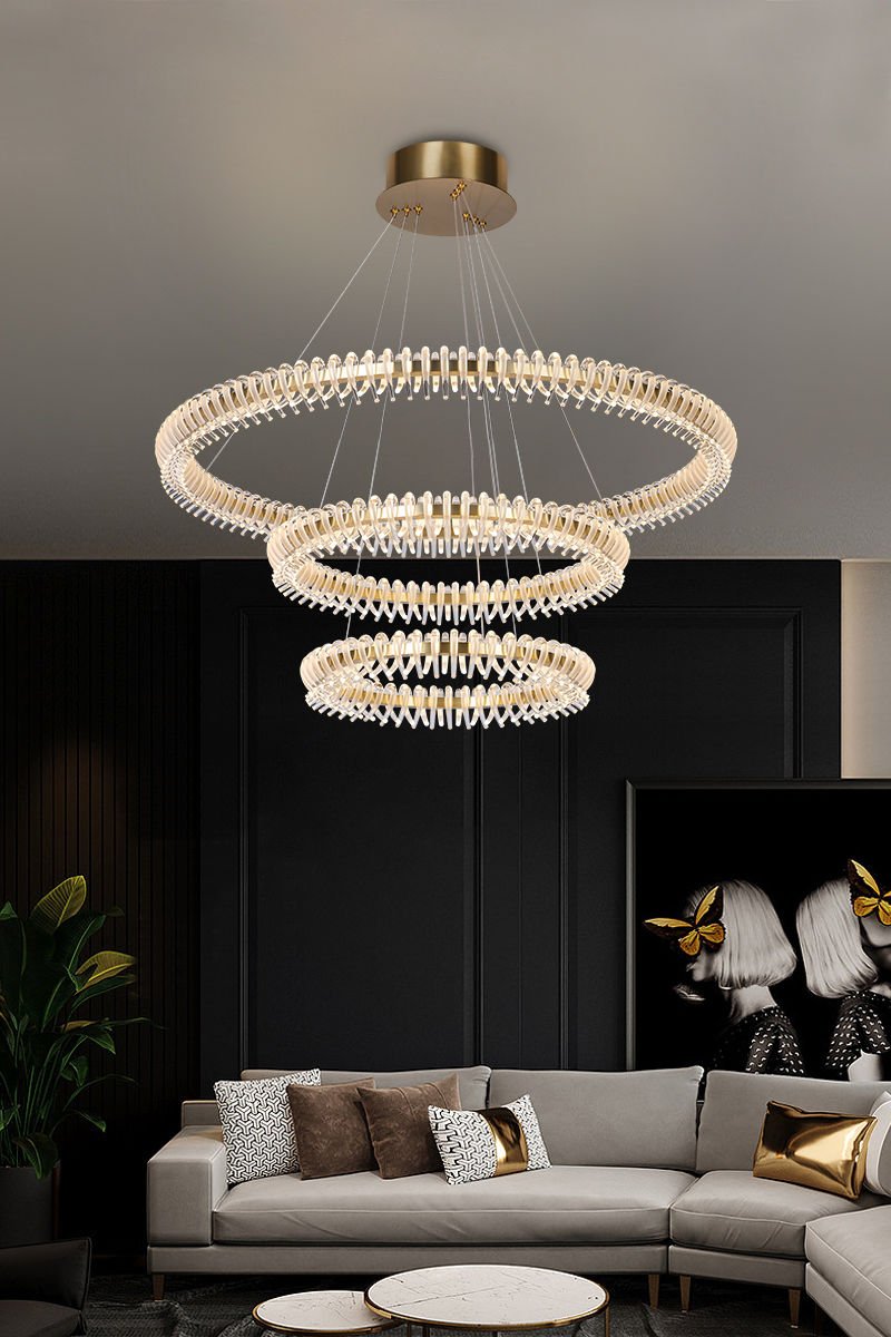 80 cm 3 Katlı Lineer Sarkıt Avize – Mimari Derinlikli ve Uzun Masa Üstü Modern Aydınlatma