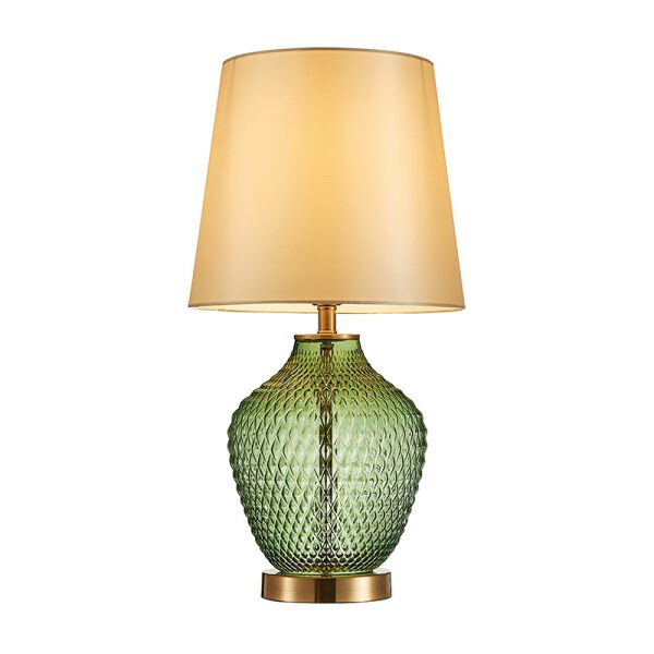 Cam Gövdeli Masa Lambası – Dokulu Yüzey (3 Renk Seçeneği)