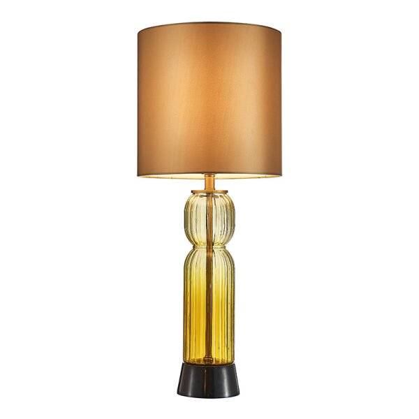 Modern Cam Gövdeli Masa Lambası – Çift Silindir Form