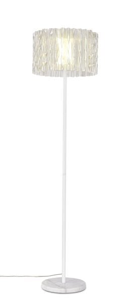 Kristal Efektli Beyaz Lambader - Mermer Tabanlı Modern Köşe Aydınlatması