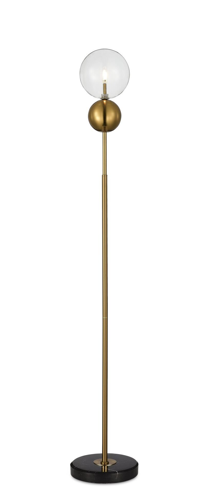 Gold Küre Siyah Mermer Tabanlı Lambader – Salon
