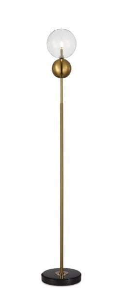 Lüks Gold Küre Lambader - Siyah Mermer Tabanlı Modern Salon Aydınlatması