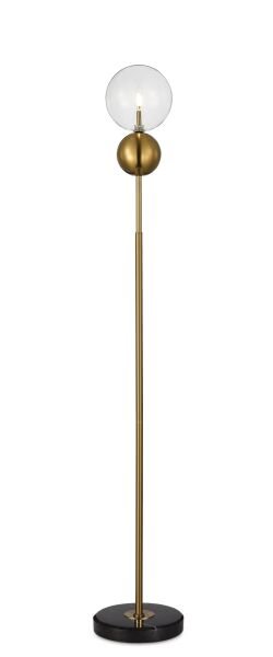 Besa Lüks Gold Küre Lambader - Siyah Mermer Tabanlı Modern Salon Aydınlatması