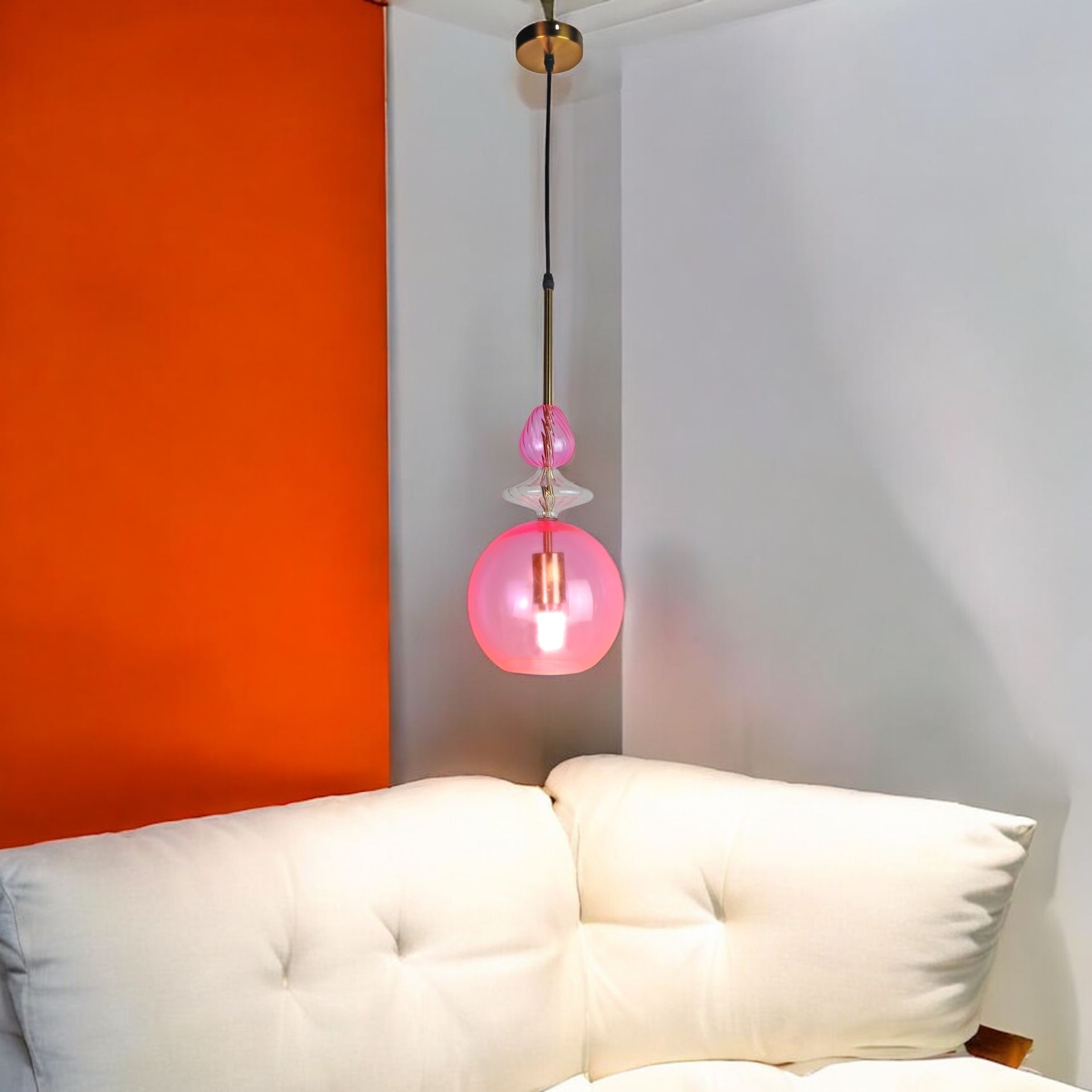 Pembe Cam Tekli Sarkıt 17151-E