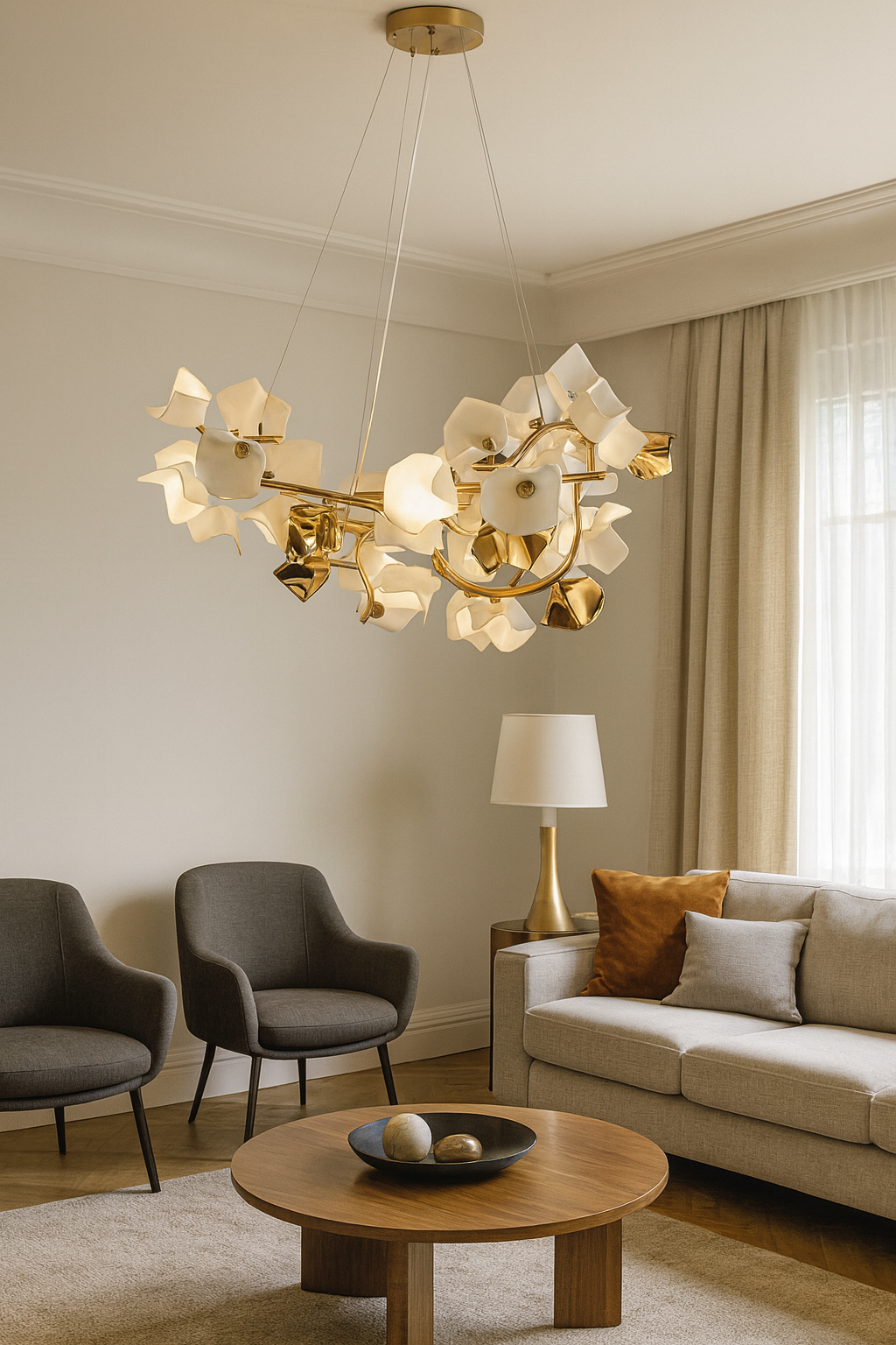 Çiçekli Seramik Sarkıt Avize 82080-D800