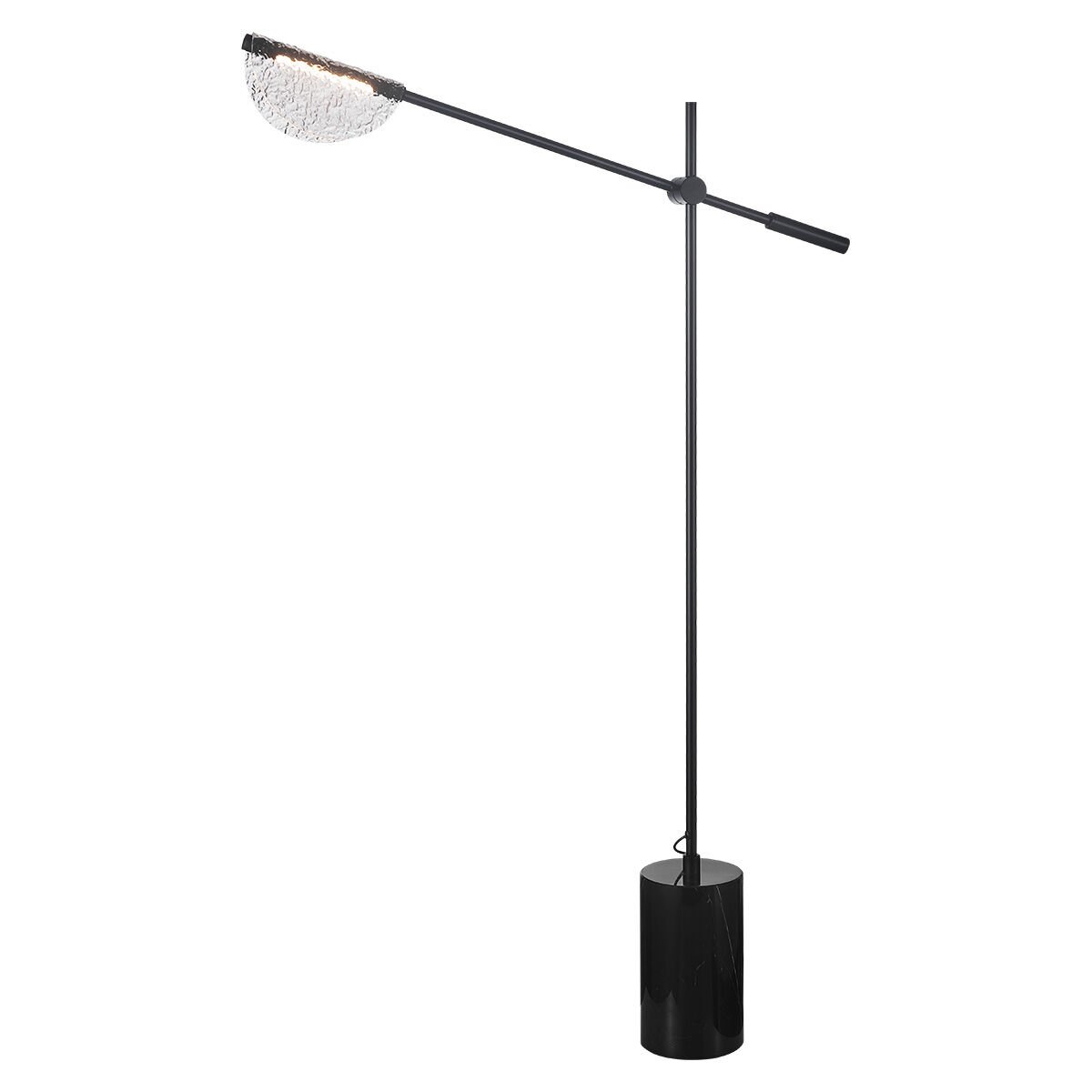 Modern Çift Başlıklı Lambader - U Form Tasarım Rose Gold & Siyah Köşe Lambası