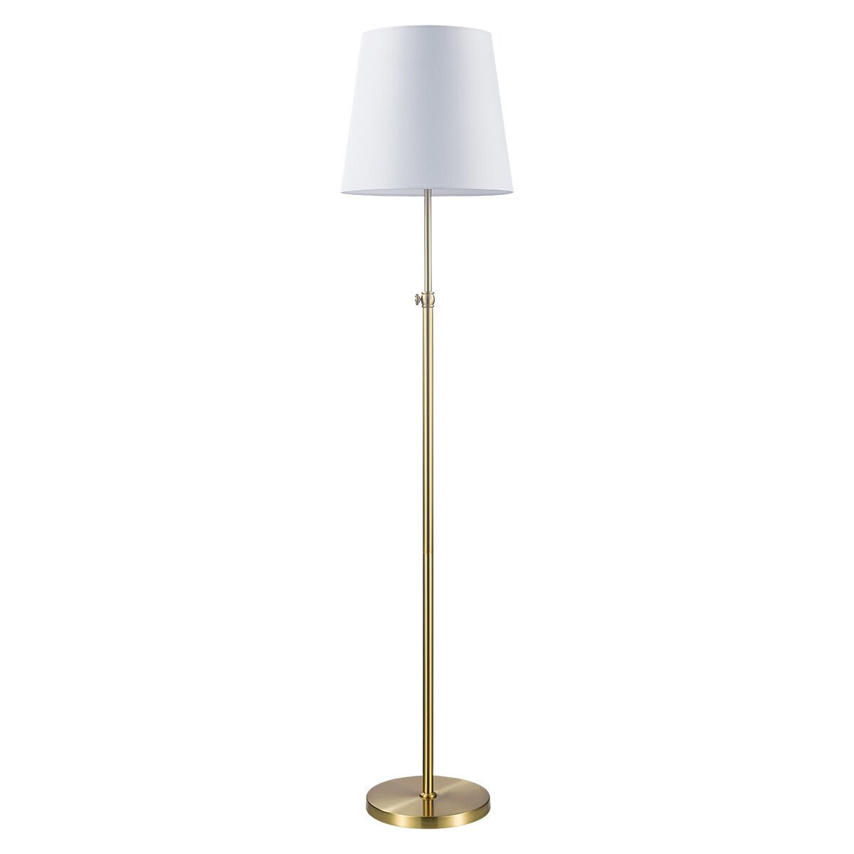 Modern Pirinç Ayaklı Lambader – Beyaz Şapkalı