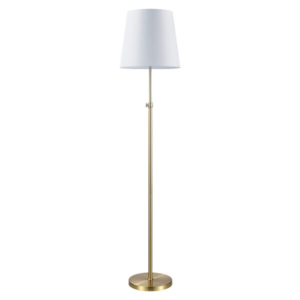 Modern Pirinç Ayaklı Lambader – Beyaz Şapkalı