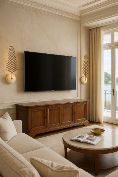 Besa Yapraklı Mermer Aplik | Antre ve Salonlar İçin Doğadan İlham Alan Dekoratif Duvar Lambası