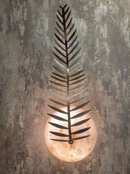 Besa Yapraklı Mermer Aplik | Antre ve Salonlar İçin Doğadan İlham Alan Dekoratif Duvar Lambası
