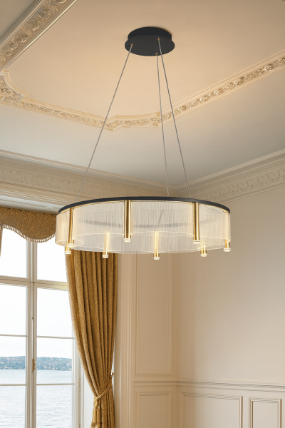 60 cm Çapında Akrilik LED’li Sarkıt Avize – Minimalist ve Enerji Verimli Geniş Alan Aydınlatması