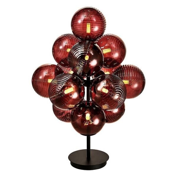 Modern Cam Küreli Dekoratif Masa Lambası – Çoklu Cam Başlıklı Şık Tasarım Abajur