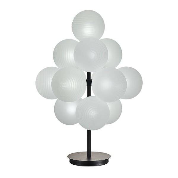 Modern Cam Küreli Dekoratif Masa Lambası – Çoklu Cam Başlıklı Şık Tasarım Abajur