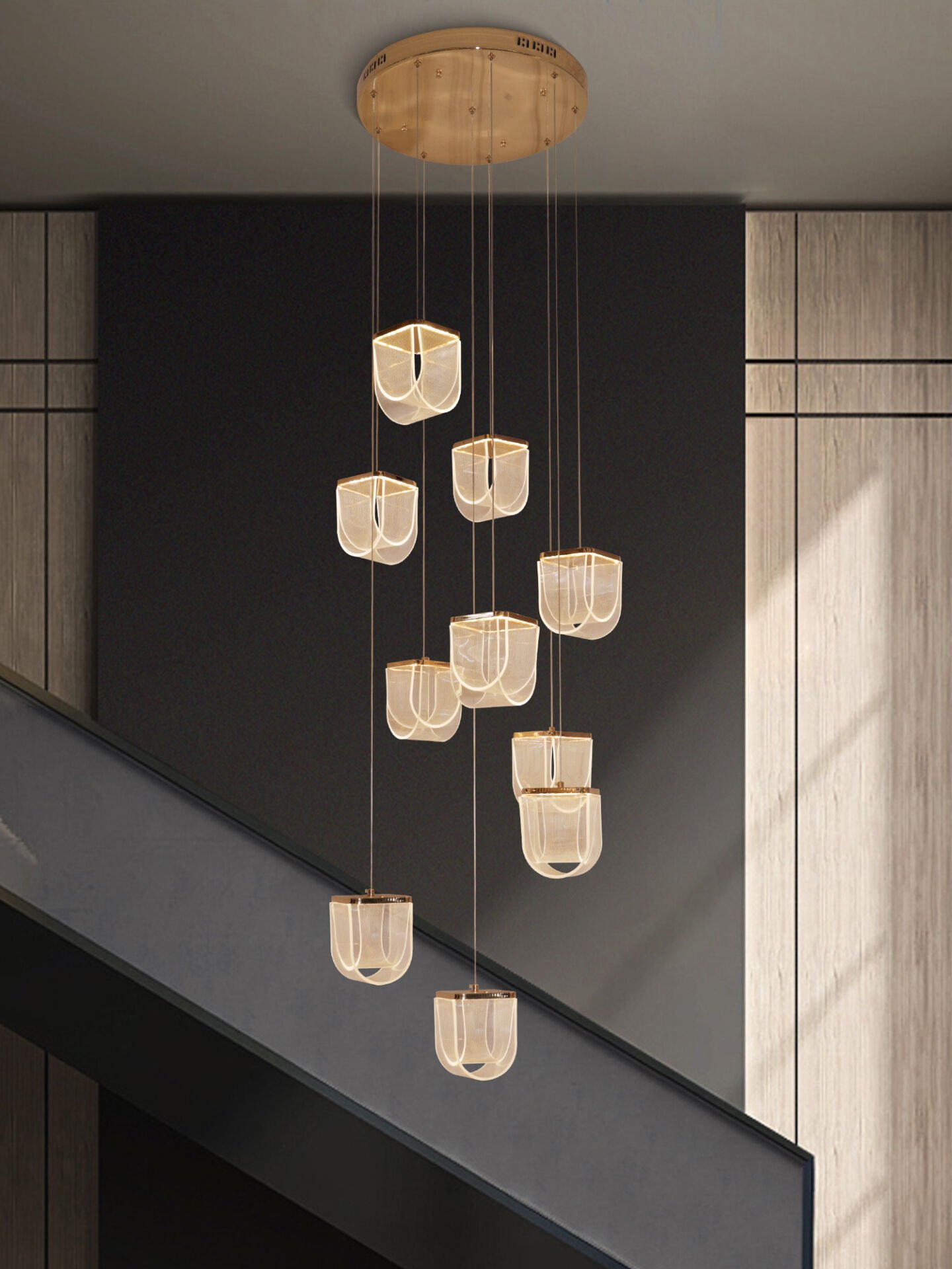 10'lu Akrilik Halka Sarkıt Avize