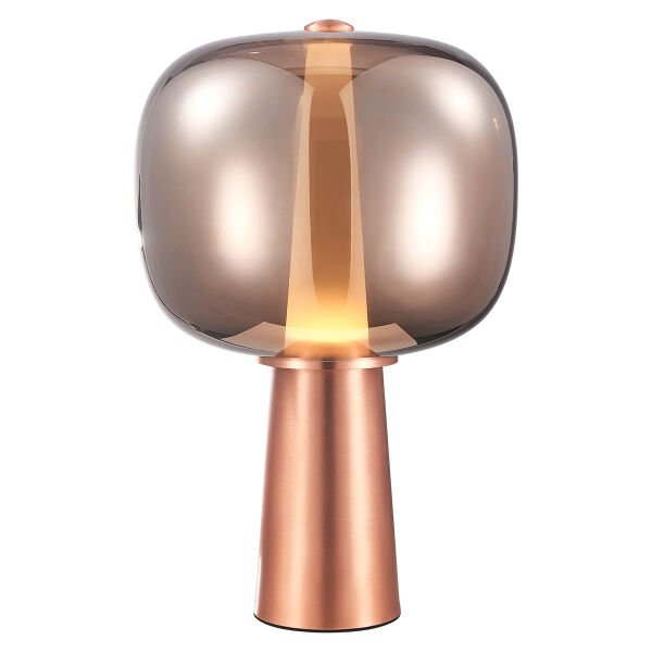 Modern Bakır Cam Abajur – Şık Tasarımlı Dekoratif Masa Lambası | Salon & Yatak Odası