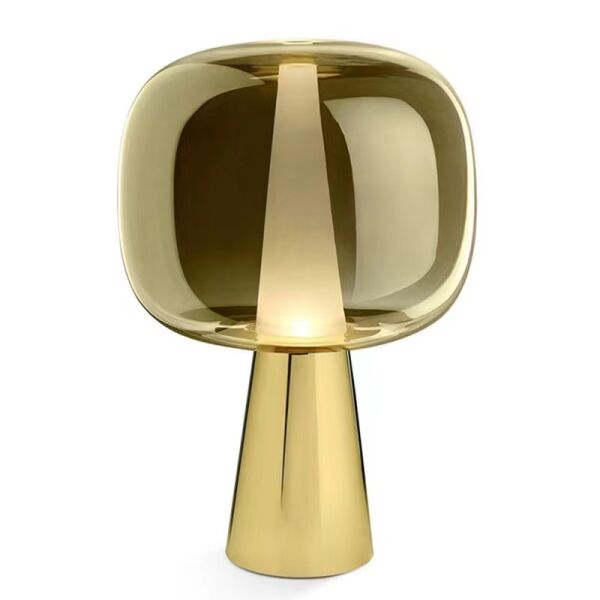 Modern Bakır Cam Abajur – Şık Tasarımlı Dekoratif Masa Lambası | Salon & Yatak Odası