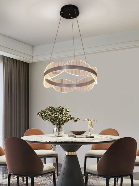 Minimalist Yuvarlak Akrilik Sarkıt Avize Ayarlanabilir LED