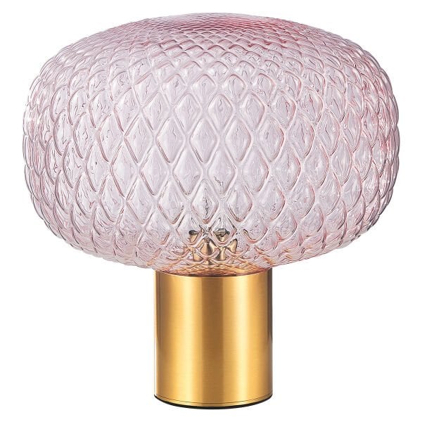 Modern Cam Masa Lambası – Altın Gövde