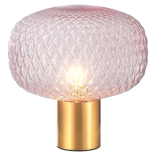 Modern Cam Masa Lambası – Altın Gövde