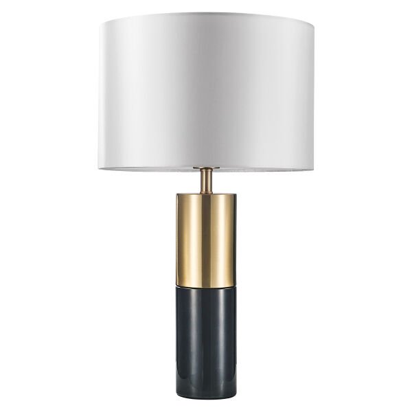 BT21108 Kristal Küre Detaylı Gold Masa Lambası - Naturel Keten Başlıklı Lüks Abajur