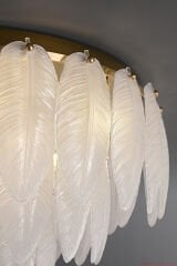 Tüy Kristal Plafonyer – Alçak Tavanlar İçin Görkemli ve Pırıltılı Lüks Tavan Lambası