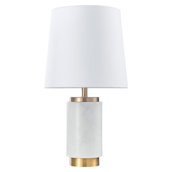 BT21404 Lüks Mermer Gövdeli Gold Şeritli Masa Lambası - Dikdörtgen Şapkalı Dekoratif Abajur