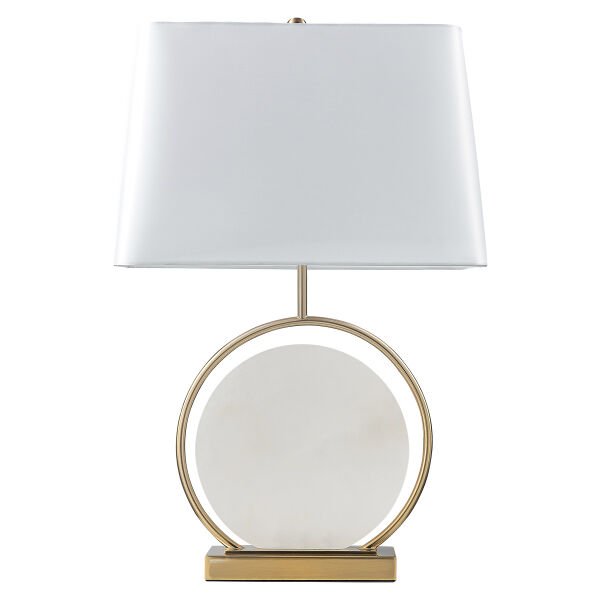 BT21406 Silindir Beyaz Mermer Masa Lambası - Gold Tabanlı Modern Tasarım Abajur