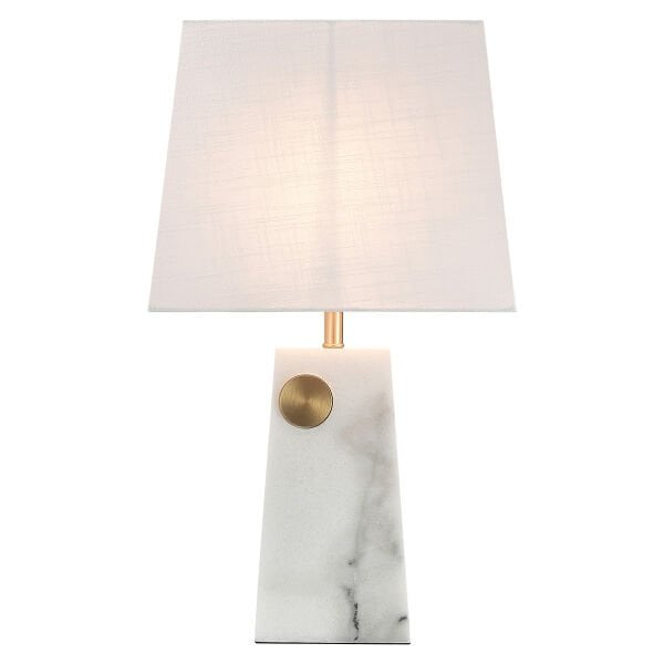 Lüks Tasarım Gold Metal ve Cam Sütunlu Masa Lambası - Dekoratif Ofis ve Salon Abajuru