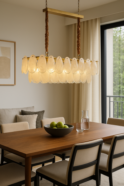 Dikdörtgen Dökme Camlı Avize