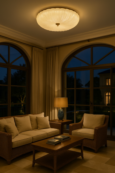 50 cm Çapında Plafonyer Avize – Geniş Alanlar ve Alçak Tavanlar İçin Sade ve Homojen Merkezi Aydınlatma