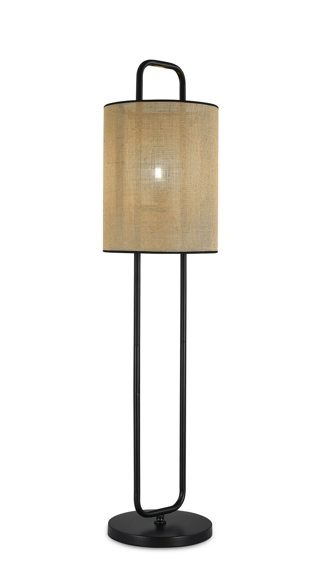 Modern Art Deco Gold Masa Lambası - Siyah Kumaş Şapkalı Kristal Cam Detaylı Abajur