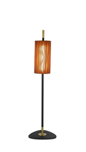 BT21106 Modern Art Deco Gold Masa Lambası - Siyah Şapkalı Kristal Cam Detaylı Abajur