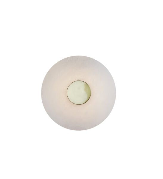 Besa 20 cm Alabaster Aplik | Koridor ve Yatak Odası İçin İdeal Boyutta Yuvarlak Duvar Lambası