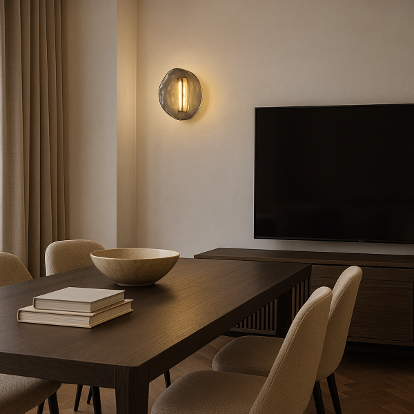 Dökme Cam Aplik – Duvarlarda Sanatsal Doku ve Benzersiz Yansımalar Yaratan Dekoratif Lamba